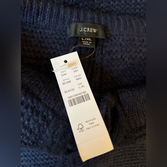 NWT J.Crew Relaxed tie-neck sweater-dress in Navy - Picture 10 of 15